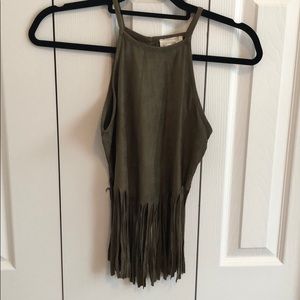 PacSun LA Hearts small suede tassel tank
